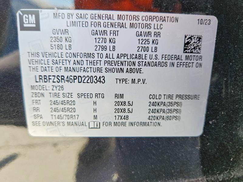 73104475 :رقم المزاد ، LRBFZSR46PD220343 vin ، 2023 Buick Envision مزاد بيع