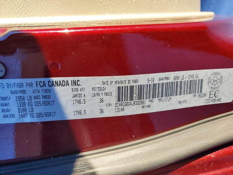 Продажа на аукционе авто 2018 Dodge Grand Cara, vin: 2C4RDGBG4JR332061, номер лота: 98563345