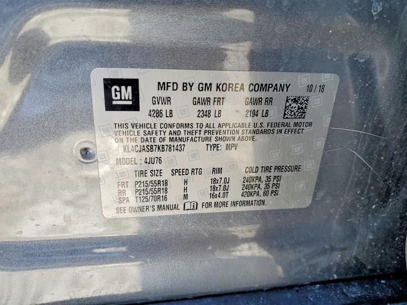 Aukcja sprzedaży 2019 Buick Encore, vin: KL4CJASB7KB781437, numer aukcji: 74679205