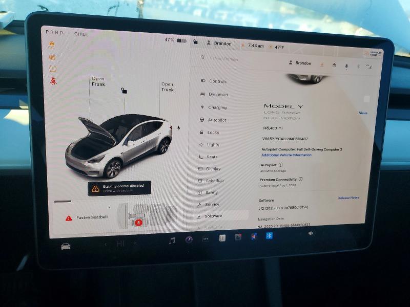 Aukcja sprzedaży 2021 Tesla Model Y, vin: 5YJYGAEE8MF235407, numer aukcji: 47103606