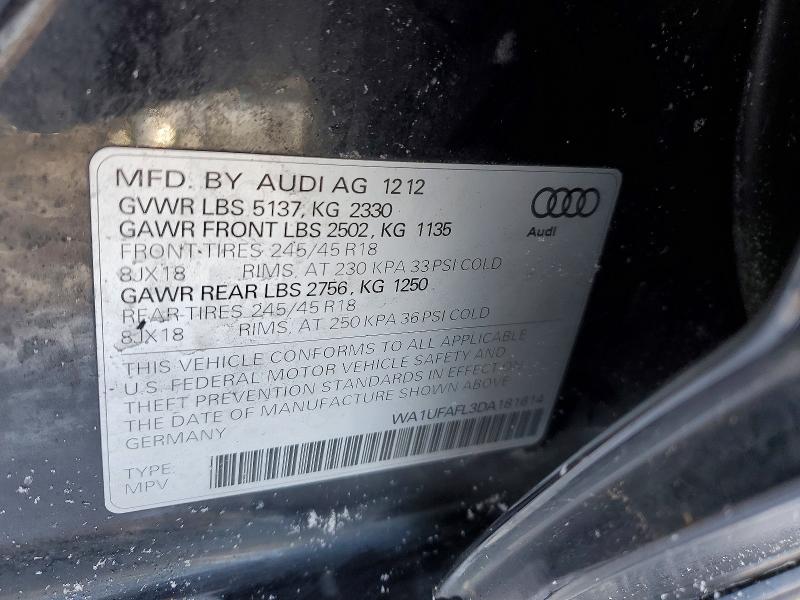 Aukcja sprzedaży 2013 Audi A4 Allroad, vin: WA1UFAFL3DA181614, numer aukcji: 74562525