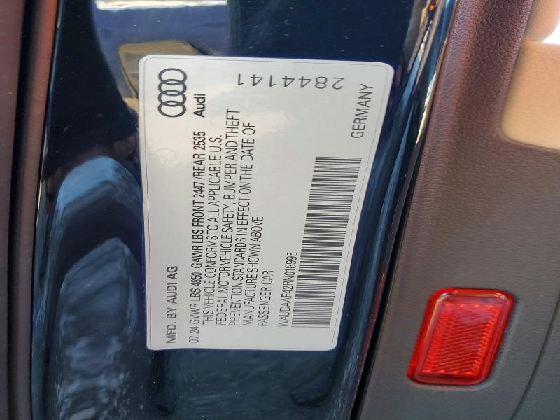 2024 Audi A4 მანქანა იყიდება აუქციონზე, vin: WAUDAAF42RN018995, აუქციონის ნომერი: 72691355