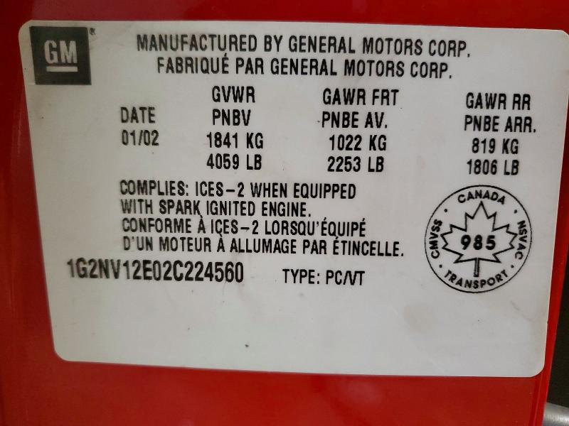 Продажа на аукционе авто 2002 Pontiac Grand Am, vin: 1G2NV12E02C224560, номер лота: 74240695