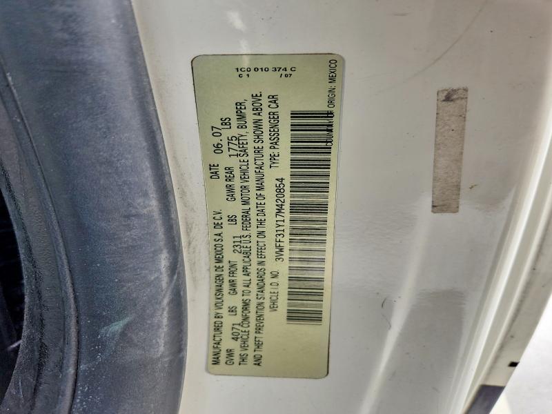 73909115 :رقم المزاد ، 3VWFF31Y17M420854 vin ، 2007 Volkswagen New Beetle مزاد بيع