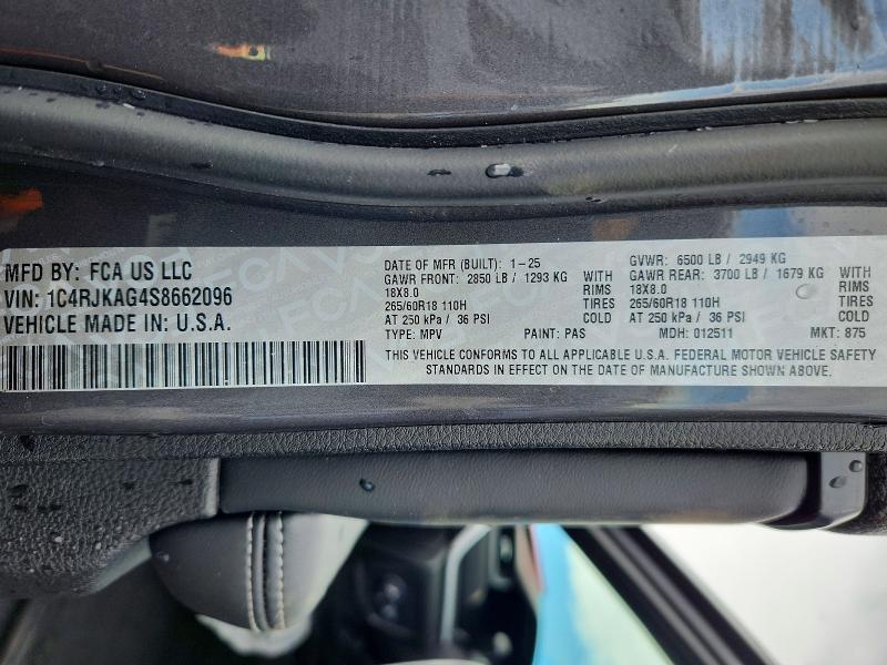 72974765 :رقم المزاد ، 1C4RJKAG4S8662096 vin ، 2025 Jeep Grand Cherokee مزاد بيع