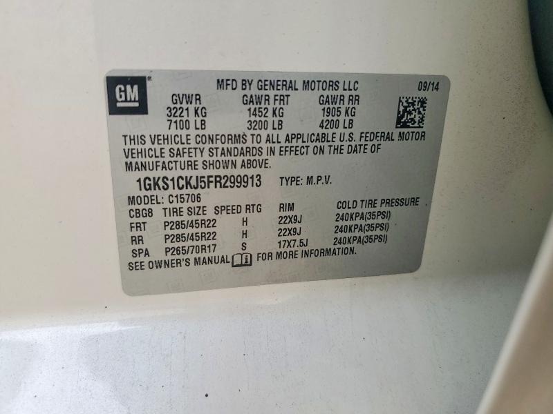 Продажа на аукционе авто 2015 Gmc Yukon Dena, vin: 1GKS1CKJ5FR299913, номер лота: 74377645