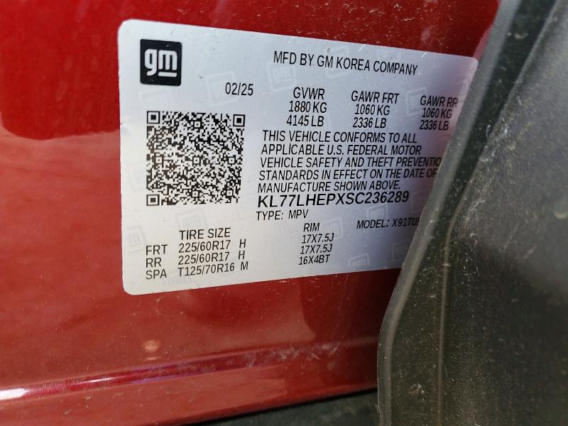 Продаж на аукціоні авто 2025 Chevrolet Trax, vin: KL77LHEPXSC236289, номер лоту: 75185945
