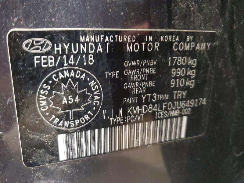 Aukcja sprzedaży 2018 Hyundai Elantra Se, vin: KMHD84LF0JU649174, numer aukcji: 74952635