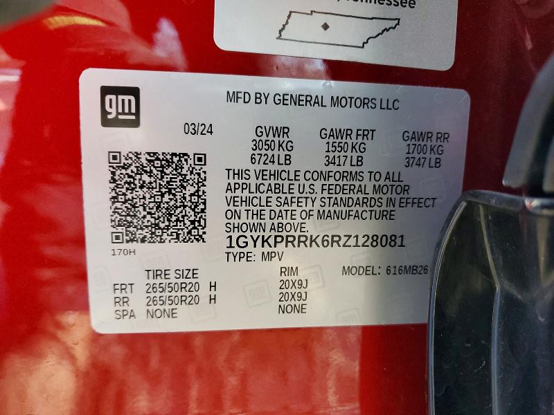 Продаж на аукціоні авто 2024 Cadillac Lyriq, vin: 1GYKPRRK6RZ128081, номер лоту: 73814885