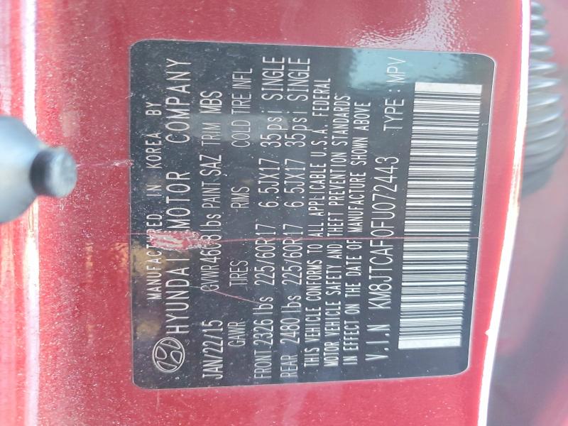 Aukcja sprzedaży 2015 Hyundai Tucson, vin: KM8JTCAF0FU072443, numer aukcji: 73821035