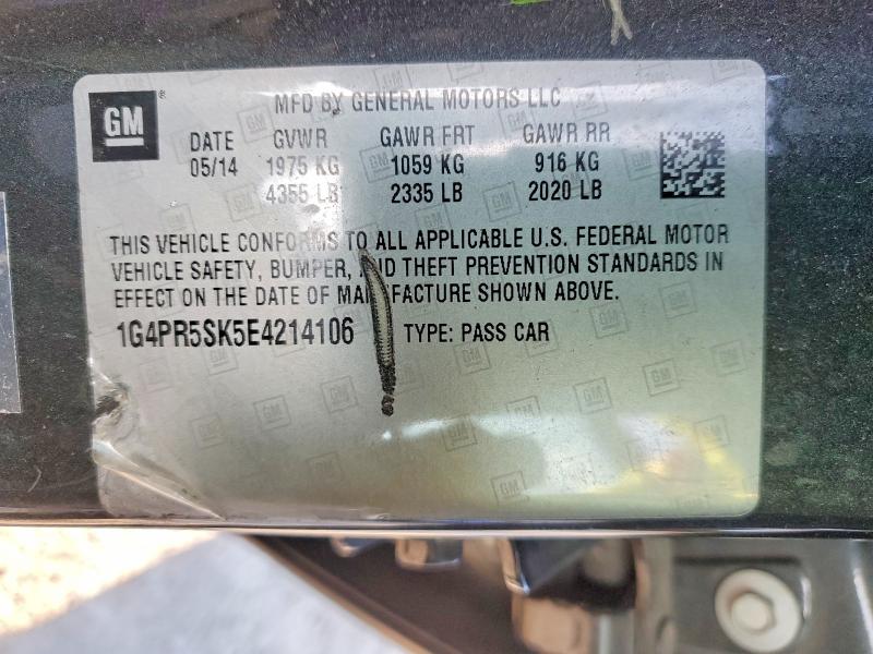 Aukcja sprzedaży 2014 Buick Verano, vin: 1G4PR5SK5E4214106, numer aukcji: 99057595