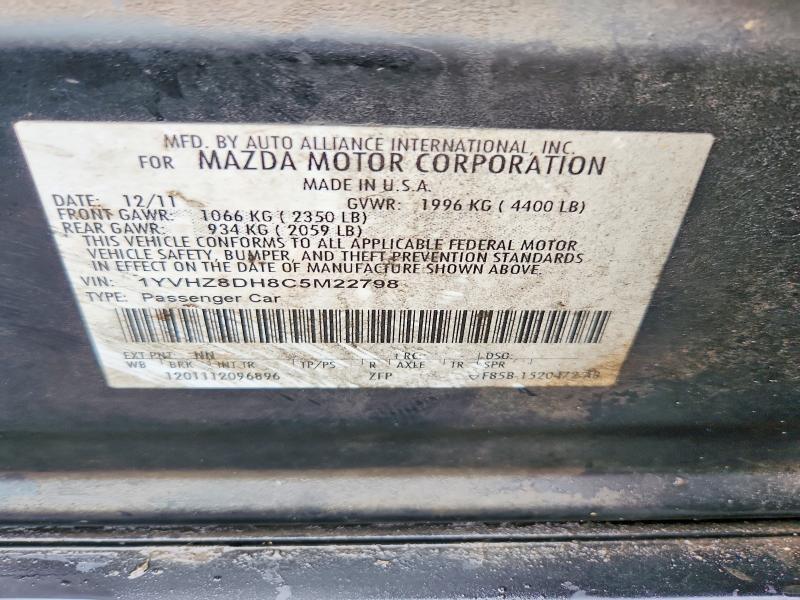 73511375 :رقم المزاد ، 1YVHZ8DH8C5M22798 vin ، 2012 Mazda 6 مزاد بيع
