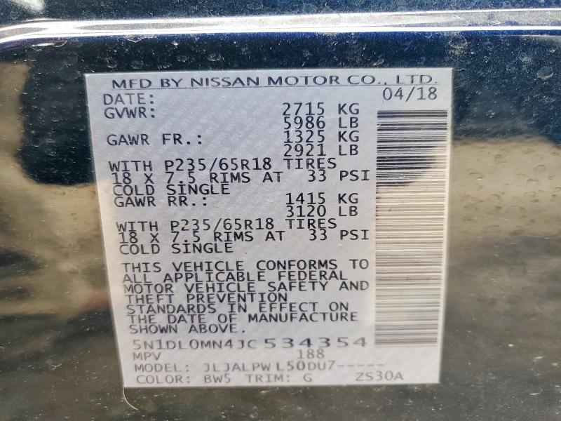 Продажа на аукционе авто 2018 Infiniti Qx60, vin: 5N1DL0MN4JC534354, номер лота: 72317755