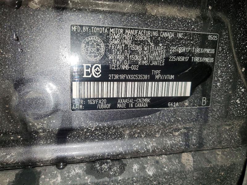 Aukcja sprzedaży 2025 Toyota Rav4, vin: 2T3R1RFVXSC535381, numer aukcji: 98752175