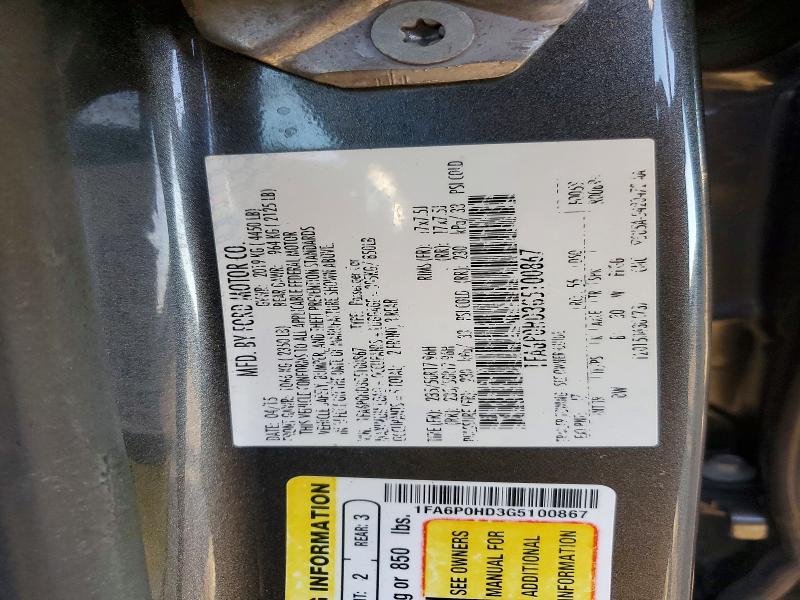 Продажа на аукционе авто 2016 Ford Fusion, vin: 1FA6P0HD3G5100867, номер лота: 74408155