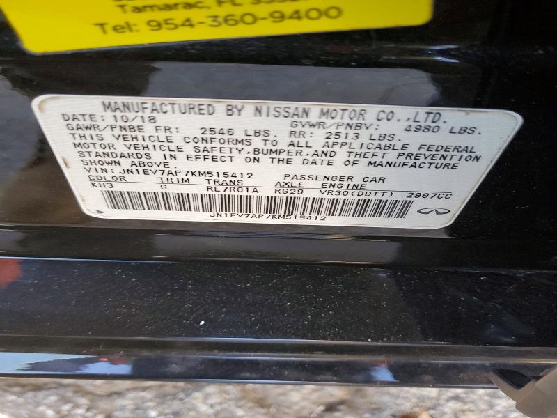 Aukcja sprzedaży 2019 Infiniti Q50 Luxe, vin: JN1EV7AP7KM515412, numer aukcji: 72584645