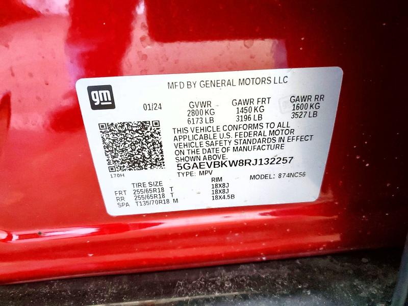 Продажа на аукционе авто 2024 Buick Enclave, vin: 5GAEVBKW8RJ132257, номер лота: 73439855