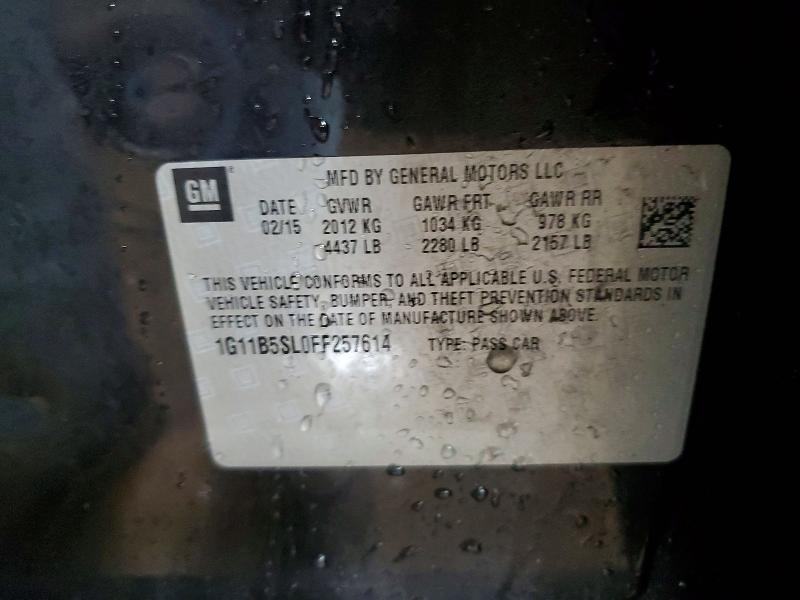 Продажа на аукционе авто 2015 Chevrolet Malibu Ls, vin: 1G11B5SL0FF257614, номер лота: 73852685