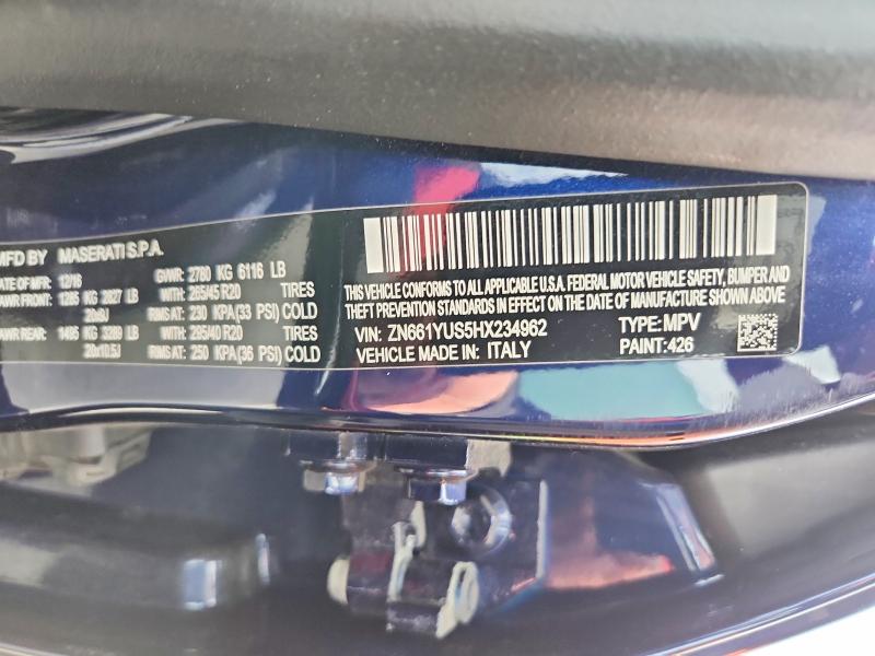 73628355 :رقم المزاد ، ZN661YUS5HX234962 vin ، 2017 Maserati Levante مزاد بيع