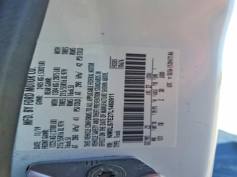 50687816 :رقم المزاد ، NM0LS7E27L1460911 vin ، 2020 Ford Transit مزاد بيع