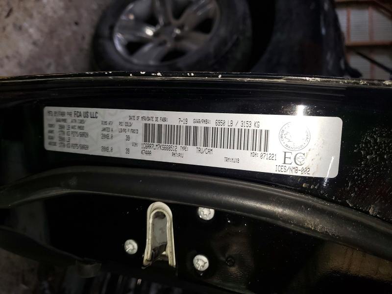 Продаж на аукціоні авто 2019 Dodge/ram Ram 1500 Slt Crew Ca, vin: 1C6RR7LM7KS668512, номер лоту: 98816785
