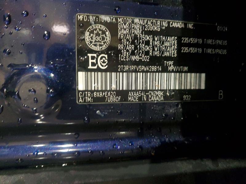 99813365 :رقم المزاد ، 2T3R1RFV5RW428814 vin ، 2024 Toyota Rav4 مزاد بيع