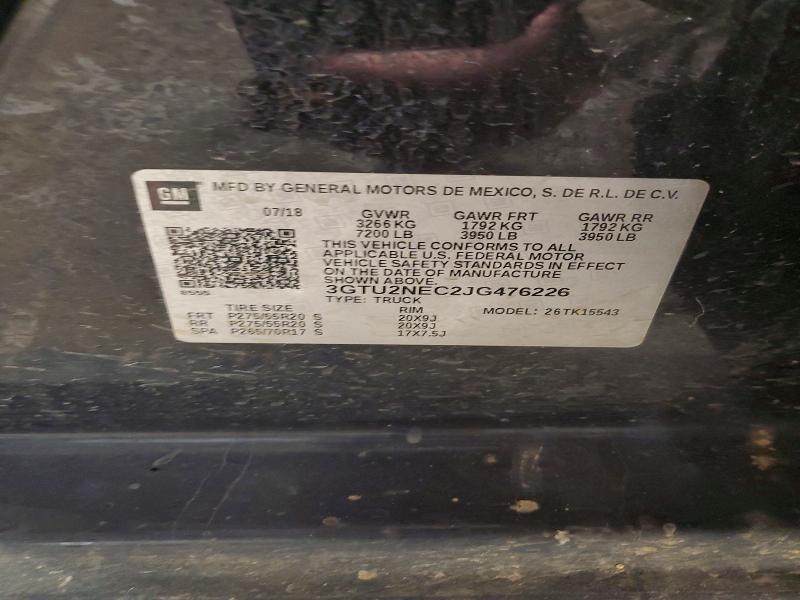Продажа на аукционе авто 2018 Gmc Sierra, vin: 3GTU2NEC2JG476226, номер лота: 74253985