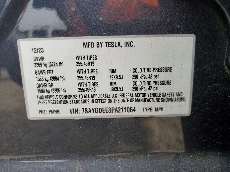 Aukcja sprzedaży 2023 Tesla Model Y, vin: 7SAYGDEE8PA211064, numer aukcji: 74606825