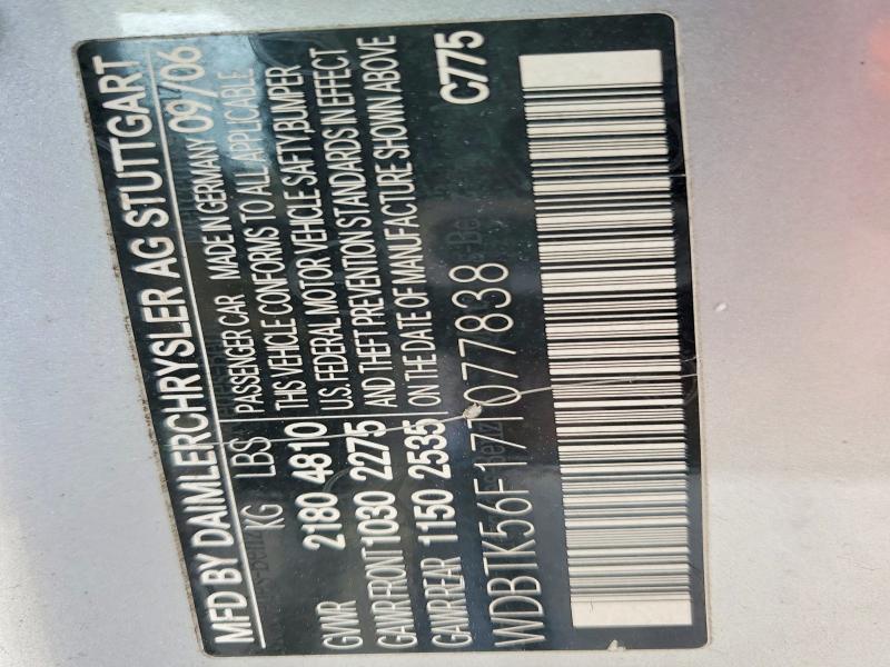Auction sale of the 2007 Mercedes-benz Clk 350, vin: WDBTK56F17T077838, lot number: 73583205