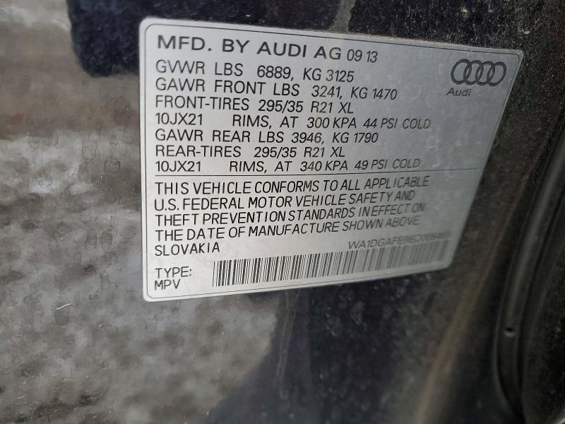 75359205 :رقم المزاد ، WA1DGAFE9ED005469 vin ، 2014 Audi Q7 مزاد بيع
