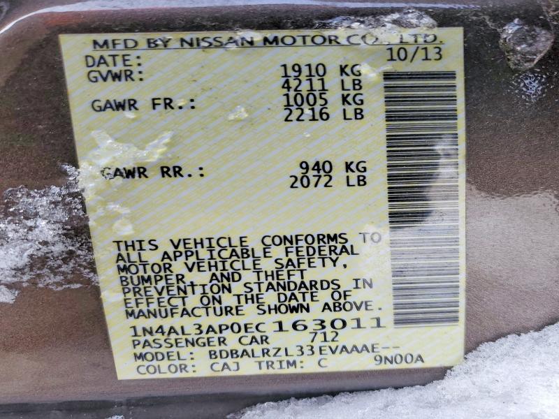 74664345 :رقم المزاد ، 1N4AL3AP0EC163011 vin ، 2014 Nissan Altima مزاد بيع