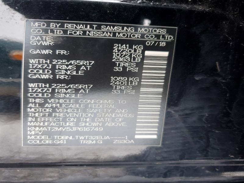 Продажа на аукционе авто 2018 Nissan Rogue, vin: KNMAT2MV5JP616749, номер лота: 72941885