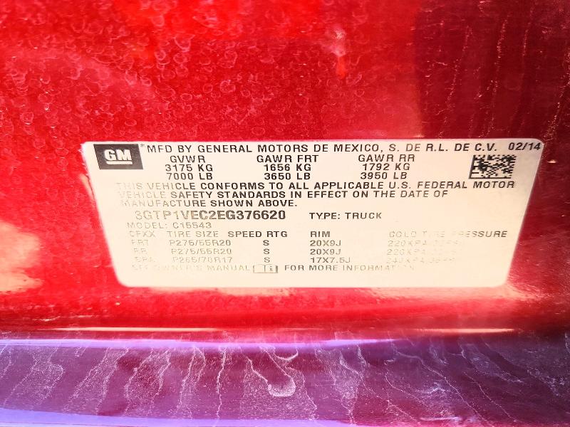 Продаж на аукціоні авто 2014 Gmc Sierra, vin: 3GTP1VEC2EG376620, номер лоту: 94053825