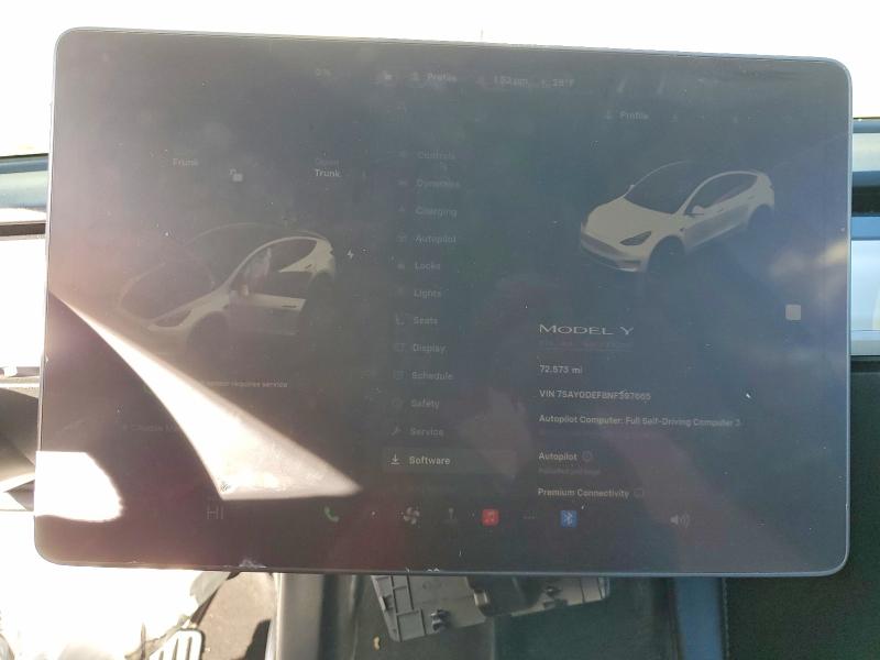 2022 Tesla Model Y მანქანა იყიდება აუქციონზე, vin: 7SAYGDEF8NF397665, აუქციონის ნომერი: 98052725