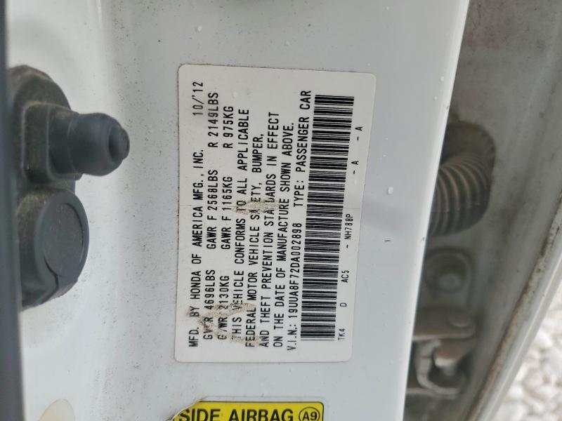 Aukcja sprzedaży 2013 Acura Tl, vin: 19UUA8F72DA002898, numer aukcji: 72862325