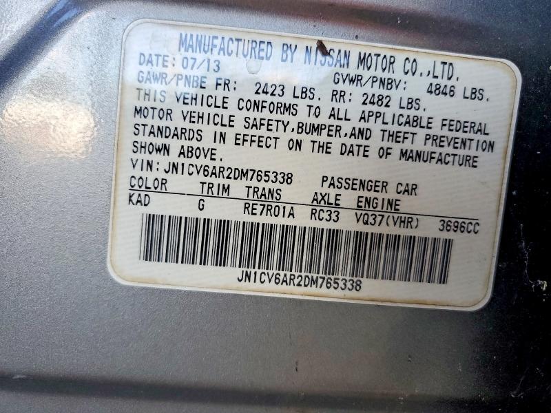 Продажа на аукционе авто 2013 Infiniti G37, vin: JN1CV6AR2DM765338, номер лота: 72737745