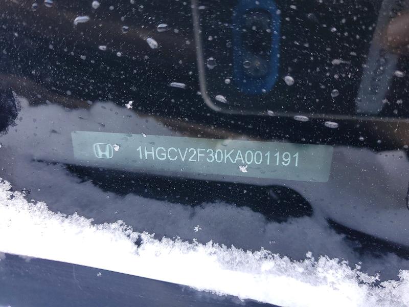 Aukcja sprzedaży 2019 Honda Accord, vin: 1HGCV2F30KA001191, numer aukcji: 75089465