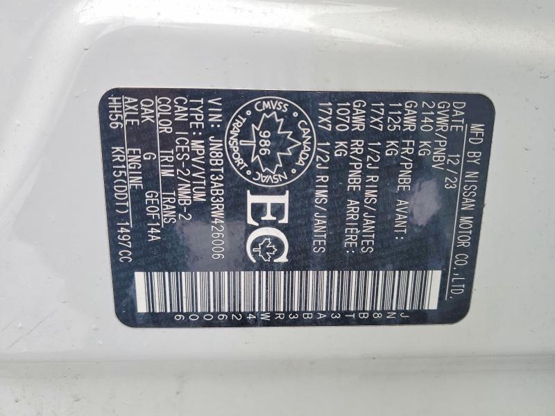72418535 :رقم المزاد ، JN8BT3AB3RW426006 vin ، 2024 Nissan Rogue مزاد بيع
