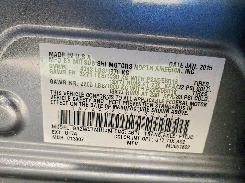 Продаж на аукціоні авто 2015 Mitsubishi Outlander Sport, vin: 4A4AP3AUXFE024412, номер лоту: 97070475