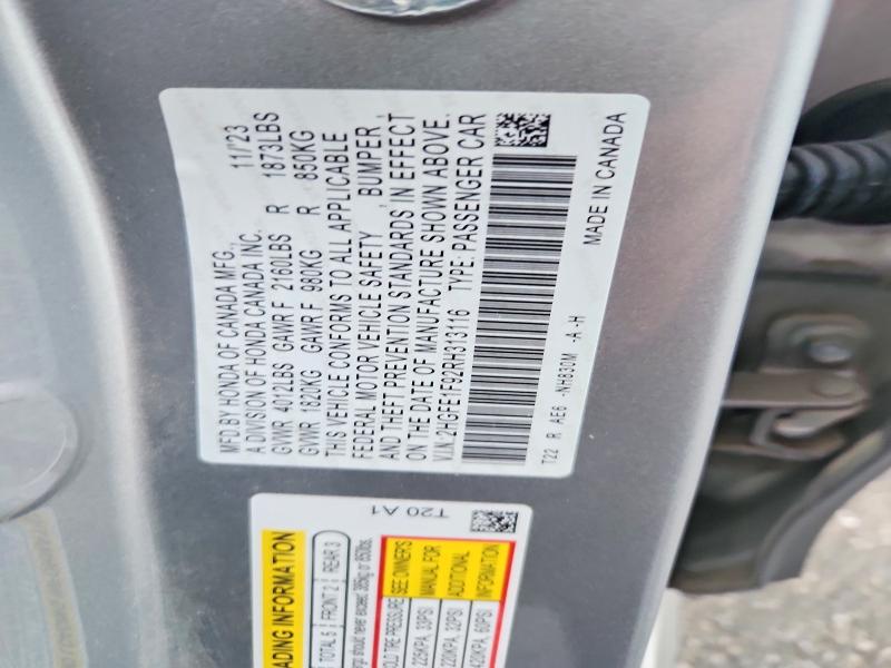 2024 Honda Civic მანქანა იყიდება აუქციონზე, vin: 2HGFE1F92RH313116, აუქციონის ნომერი: 99525805