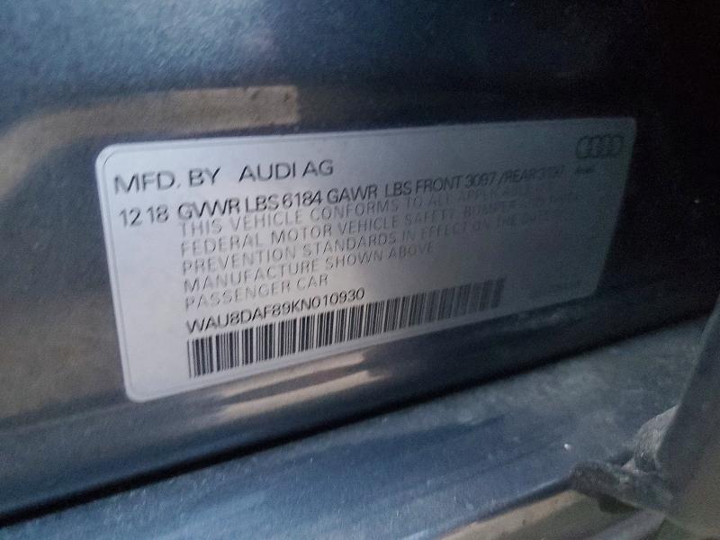 Продажа на аукционе авто 2019 Audi A8, vin: WAU8DAF89KN010930, номер лота: 75344855