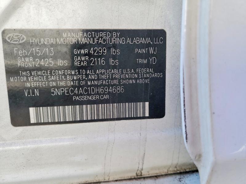 97232825 :رقم المزاد ، 5NPEC4AC1DH694686 vin ، 2013 Hyundai Sonata Se مزاد بيع