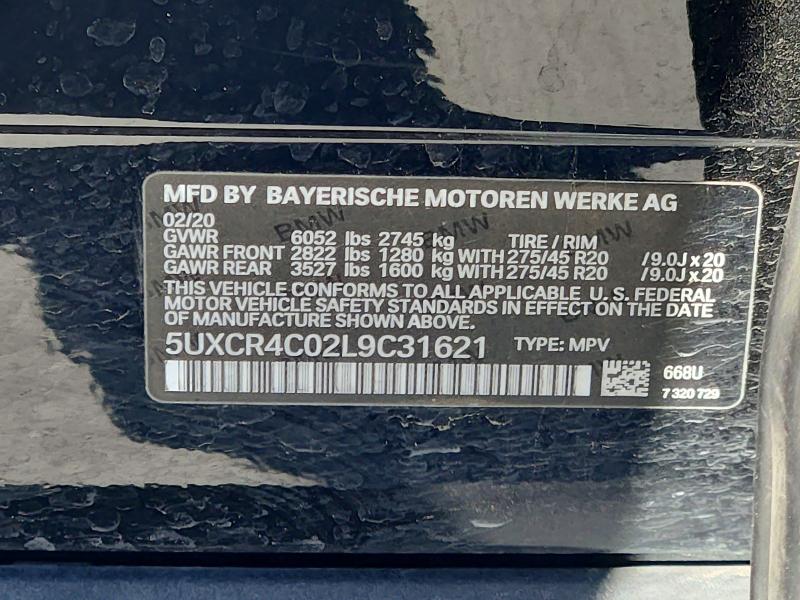 Продаж на аукціоні авто 2020 Bmw X5 Sdrive, vin: 5UXCR4C02L9C31621, номер лоту: 99333415