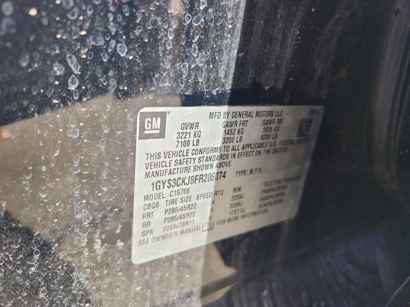 Продаж на аукціоні авто 2015 Cadillac Escalade, vin: 1GYS3CKJ8FR206074, номер лоту: 72156645