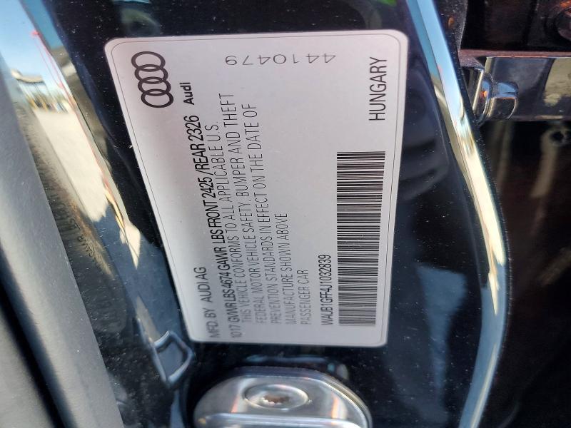 2018 Audi S3 მანქანა იყიდება აუქციონზე, vin: WAUB1GFF4J1032839, აუქციონის ნომერი: 73506115