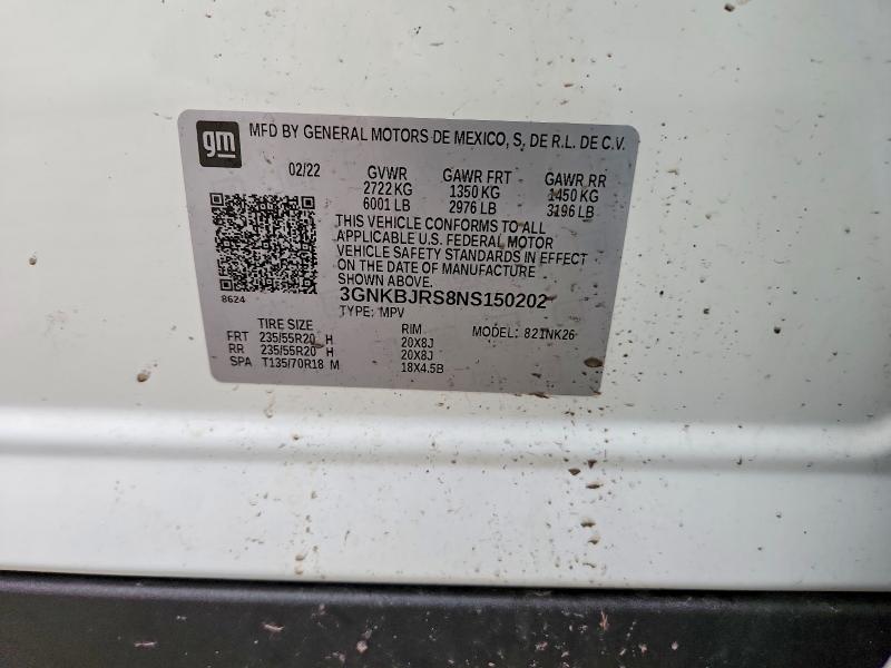 Продаж на аукціоні авто 2022 Chevrolet Blazer, vin: 3GNKBJRS8NS150202, номер лоту: 99866175