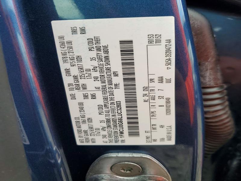 73226935 :رقم المزاد ، 1FMCU0G66LUC32803 vin ، 2020 Ford Escape Se مزاد بيع