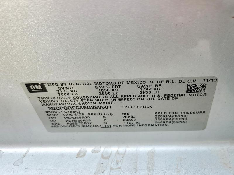 Продажа на аукционе авто 2014 Chevrolet Silverado, vin: 3GCPCREC8EG288687, номер лота: 99538315