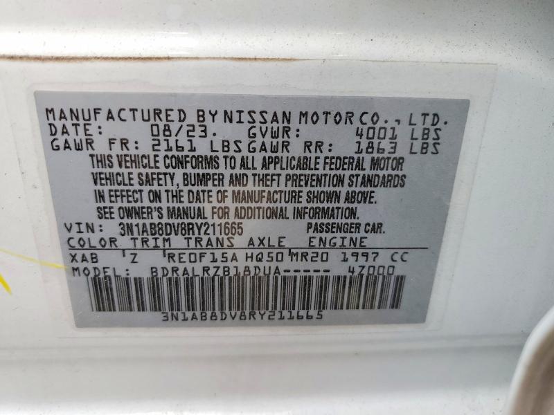 Aukcja sprzedaży 2024 Nissan Sentra, vin: 3N1AB8DV8RY211665, numer aukcji: 72302455