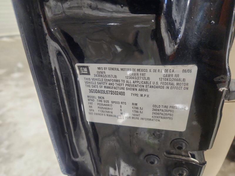 74967955 :رقم المزاد ، 3G5DA03L67S502400 vin ، 2007 Buick Rendezvous مزاد بيع